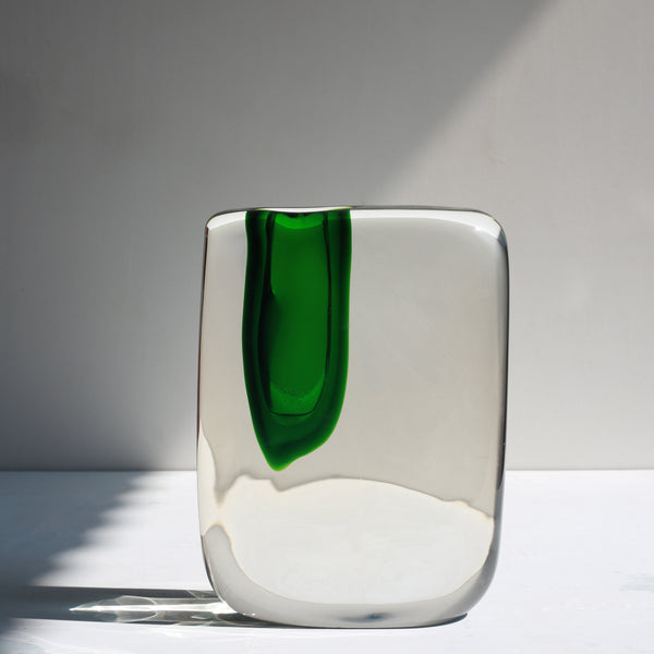 Inside/Outside Glass Flower Vase - Green