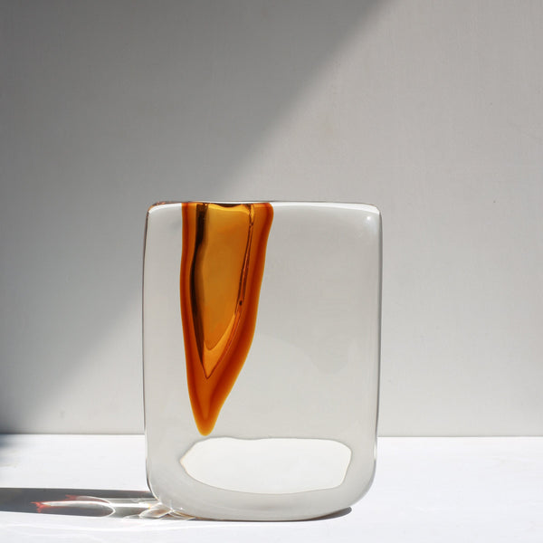 Glass vase/ Mini Vase / Flower Vase / Orange 